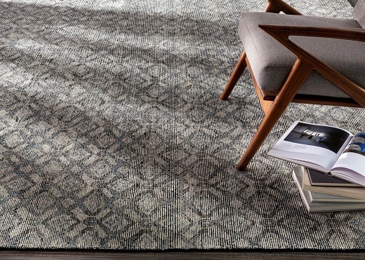 Gray Surya rug with diamond pattern